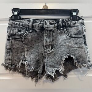 SHEIN Girls Black Acid Washed Shorts, sz 9y